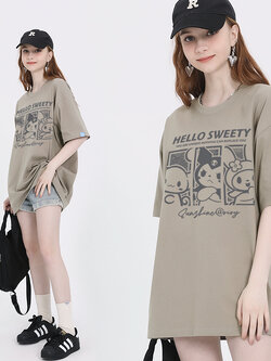 เสื้อผ้าวัยรุ่นเกาหลี เสื้อยืดวัยรุ่นผู้หญิง มีขนาด S M L XL