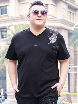 เสื้อยืดผู้ชายอ้วน S-5XL(อกเสื้อ39-51นิ้ว)