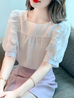 เสื้อลูกไม้ แขนสั้น