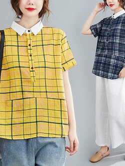 เสื้อผ้าฝ้าย เสื้อผ้าลินิน สไตล์ฤดูร้อน BY Lian Zhi Cotton and linen art สไตล์VINTAGE มีขนาดไซส์อกประมาณ 35-40 นิ้ว