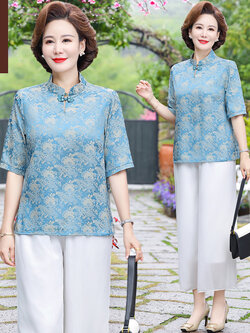 เสื้อผ้าคุณแม่วัย 60 เสื้อคนแก่ผู้หญิงวัย60