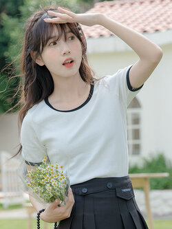 เสื้อผ้าวัยรุ่นเกาหลี เสื้อยืดวัยรุ่นผู้หญิง มีขนาด S M L XL