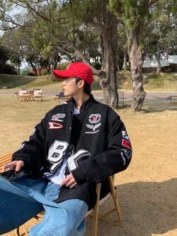 เสื้อแจ็คเก็ตเบสบอล เสื้อคลุม เสื้อแขนยาวสไตล์เกาหลี