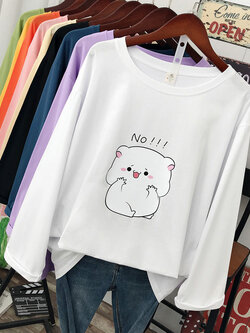 เสื้อยืดคอตตอน สกรีนลายน่ารัก มีหลากหลายสี ส่งฟรีทั่วไทย BY JIMIAO