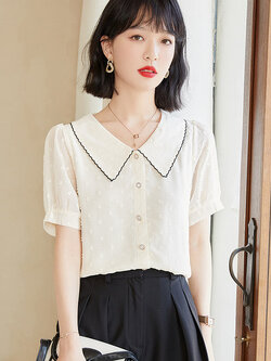 เสื้อลูกไม้ แขนสั้น