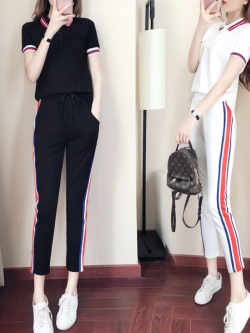 ชุดวอร์ม สูทเกาหลี Jumpsuit ชุดจั้มสูท ชุดเซท 2 ชิ้น ชุดกีฬาผู้หญิง ชุดออกกำลังกาย เสื้อกันหนาว ชุดวอร์มคู่