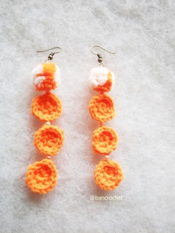 ต่างหูถักโครเชต์ crochet earrings หลากสี 4-6 นิ้ว