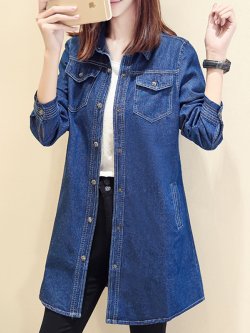 JY22713#เสื้อยีนส์ผู้หญิงเทห์ๆ*ช่วงอก*S:88/M:92/L:96/XL:100/2XL:104/3XL:113