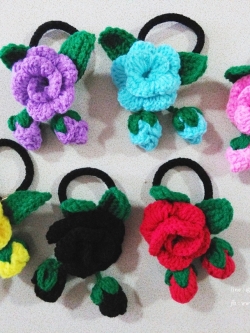 ยางรัดผมดอกไม้