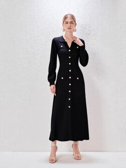 เดรสสีดำสุภาพ เรียบหรู ดูดี เหมาะกับทุกโอกาส | เดรสผู้หญิงแฟชั่นสุภาพ