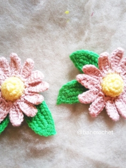 Bancrochet ดอกดาวกระจาย Sulfur Cosmos flowers สีชมพูอ่อน 3 นิ้ว