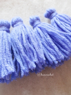 พู่สีฟ้าม่วงโครเชต์ ไหมพรม 4 ply orange tassel crochet acrylic yarn 4 ply