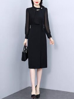 เดรสสีดำสุภาพ เรียบหรู ดูดี เหมาะกับทุกโอกาส | เดรสผู้หญิงแฟชั่นสุภาพ