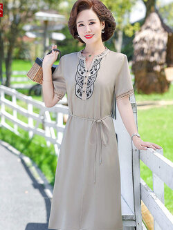 เดรสวัยผู้ใหญ่40-60ปีเดรสคุณแม่