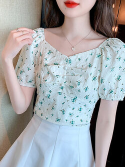 เสื้อลูกไม้ แขนสั้น