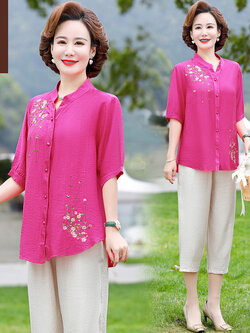 เสื้อผ้าคุณแม่วัย 60 เสื้อคนแก่ผู้หญิงวัย60