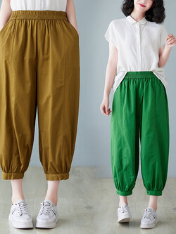 กางเกงผ้าลินิน กางเกงผ้าลินินหญิง กางเกงผ้าลินิน เอว ยางยืด