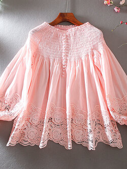 เสื้อลินิน เสื้อผ้าฝ้ายลินิน เสื้อเชิ้ตผ้าลินิน ปักลายสวยๆด้วยด้าย สไตล์VINTAGE