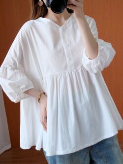 เสื้อผ้าฝ้ายสไตล์วินเทจ ใส่ตั้งแต่สาวผอม-สาวอวบ น้ำหนักตัว50-90 กิโลกรัม By Meimei plus size