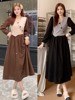 เดรสสาวอวบ มีไซส์ L-4XLอกเสื้อ 38-47 นิ้ว ใส่ได้ทั้งสาวหุ่นดีน่ารักจนถึงสาวอวบพลัสไซส์ จัดส่งฟรี! ทักแชทสั่งซื้อ