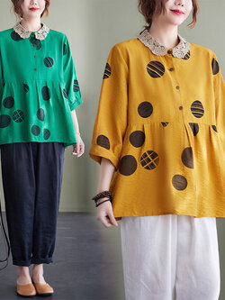 เสื้อลินินคนอ้วน เสื้อทีเชิ้ตคนอ้วนผู้หญิง เสื้อทีเชิ้ตตัวใหญ่ By Literary Plus size