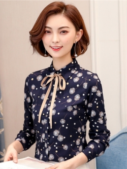 เสื้อเชิ้ตแขนยาวลายดอกไม้ เสื้อเชิ้ตทำงาน