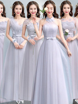 ชุดเพื่อนเจ้าสาว ชุดไปงานแต่งงาน ชุดเพื่อนเจ้าสาวสีเทา