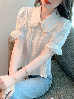 เสื้อลูกไม้ แขนสั้น