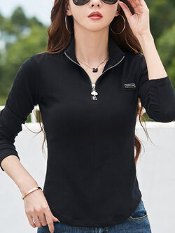 เสื้อยืดสีดำ แฟชั่น เสื้อยืด T-shirt สีดำ สวมใส่สบาย ไม่ร้อน