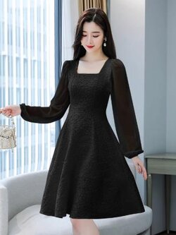 เดรสสีดำสุภาพ เรียบหรู ดูดี เหมาะกับทุกโอกาส | เดรสผู้หญิงแฟชั่นสุภาพ