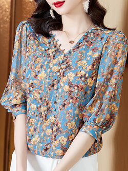 เสื้อชีฟอง เสื้อแฟชั่นสุภาพสตรีวัยผู้ใหญ่ มีไซต์ อก34นิ้ว-43นิ้ว