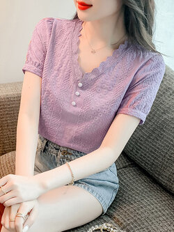 เสื้อลูกไม้ แขนสั้น