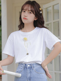 เสื้อผ้าวัยรุ่นเกาหลี เสื้อยืดวัยรุ่นผู้หญิง มีขนาด S M L XL