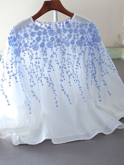 เสื้อลินิน เสื้อผ้าฝ้ายลินิน เสื้อเชิ้ตผ้าลินิน ปักลายสวยๆด้วยด้าย สไตล์VINTAGE