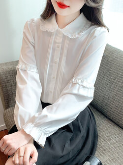 เสื้อเชิ้ตผู้หญิงแขนยาว เสื้อเชิ้ตผู้หญิงใส่ทํางาน 390 บาทต่อชิ้น ฟรีค่าจัดส่ง