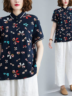 เสื้อผ้าฝ้าย เสื้อผ้าลินิน สไตล์ฤดูร้อน BY Lian Zhi Cotton and linen art สไตล์VINTAGE มีขนาดไซส์อกประมาณ 35-40 นิ้ว