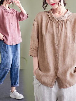 เสื้อลินิน เสื้อผ้าฝ้ายลินิน เสื้อเชิ้ตผ้าลินิน