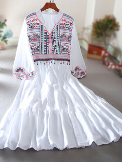 เสื้อลินิน เสื้อผ้าฝ้ายลินิน เสื้อเชิ้ตผ้าลินิน ปักลายสวยๆด้วยด้าย สไตล์VINTAGE