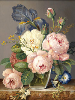 ชุดปักครอสติช รูปดอกไม้ สอบถามขนาดและสั่งซื้อได้ที่ LINE