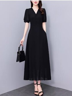 เดรสสีดำสุภาพ เรียบหรู ดูดี เหมาะกับทุกโอกาส | เดรสผู้หญิงแฟชั่นสุภาพ