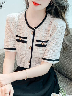 เสื้อลูกไม้ แขนสั้น