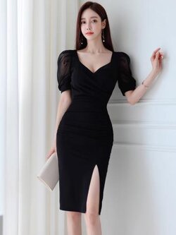 เดรสสีดำสุภาพ เรียบหรู ดูดี เหมาะกับทุกโอกาส | เดรสผู้หญิงแฟชั่นสุภาพ