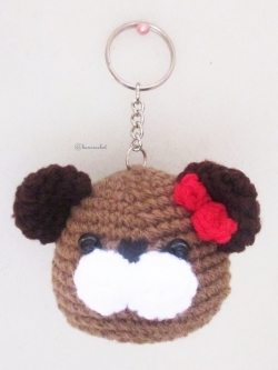 พวงกุญแจหัวตุ๊กตาหมี bear amigurumi crochet keychain