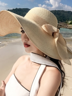 หมวกสาน หมวกสาน หมวกไปเที่ยงทะเล หมวกปานามาผู้หญิง