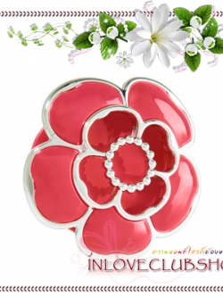 Bath & Body Works / Car Fragrance Holder (Red Flower) *Visor Clip