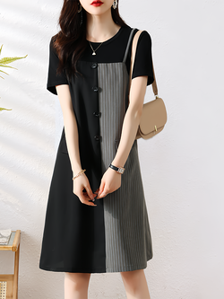 เดรสสีดำ ชุดเดรสคนอ้วน ชุดเดรสสาวพลัสไซส์ XL-5XL