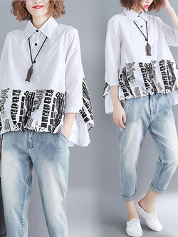 เสื้อเชิ้ตคนอ้วน สไตล์ญี่ปุ่น เสื้อทีเชิ้ตคนอ้วนผู้หญิง เสื้อทีเชิ้ตตัวใหญ่