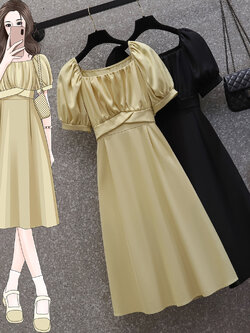 เดรสแขนสั้น มีไซส์ L-4XLอก 38-47 นิ้ว ใส่ได้ทั้งสาวหุ่นดีน่ารักจนถึงสาวอวบพลัสไซส์