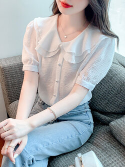 เสื้อลูกไม้ แขนสั้น