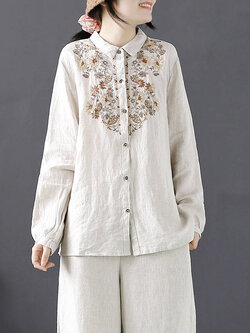 แบบเสื้อสวยๆ เสื้อผ้าฝ้ายลินิน เสื้อเชิ้ตผ้าลินิน